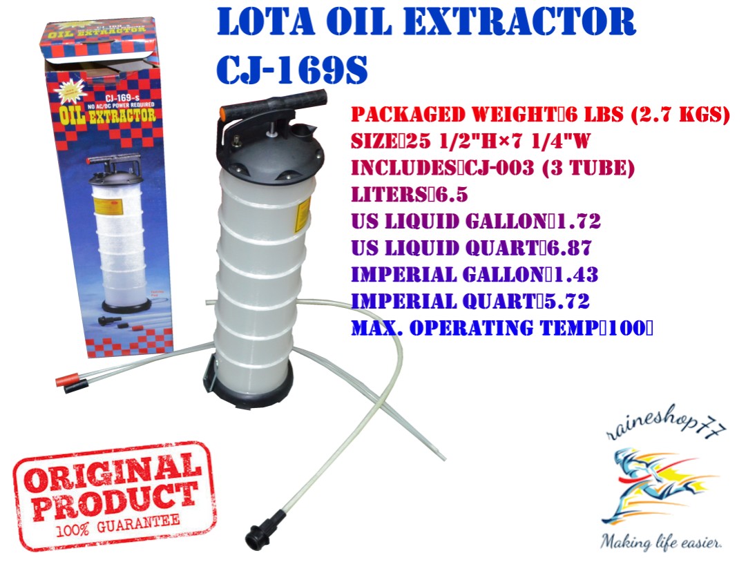 Manual Oil Extractor 6.5Liter Siphon Pump, Car Parts & Accessories on  Carousell