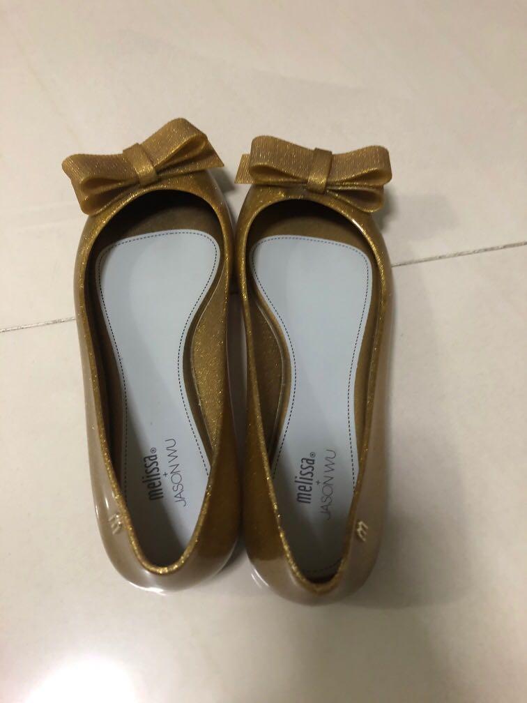 gold sparkly flats