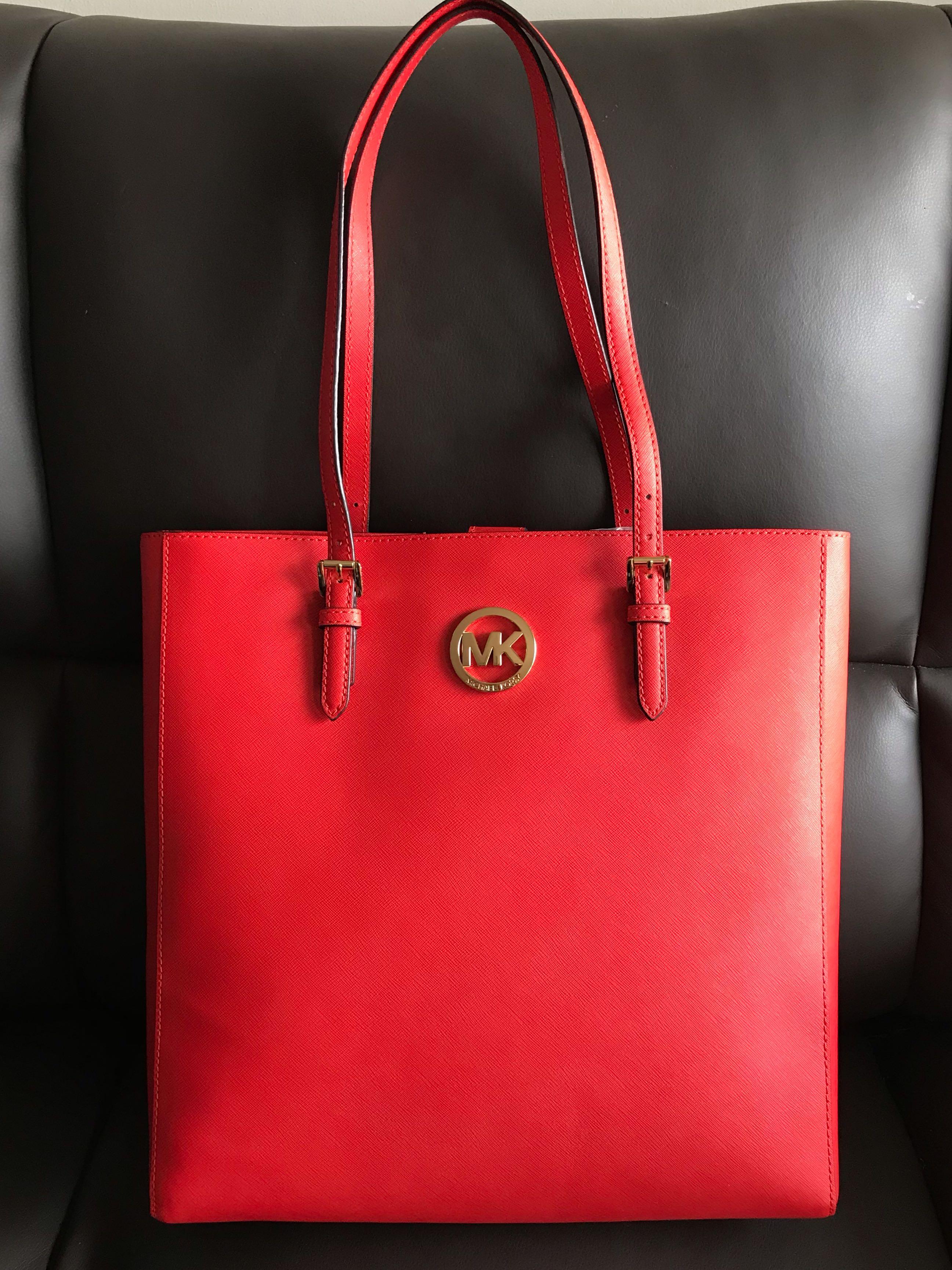 large red michael kors purse