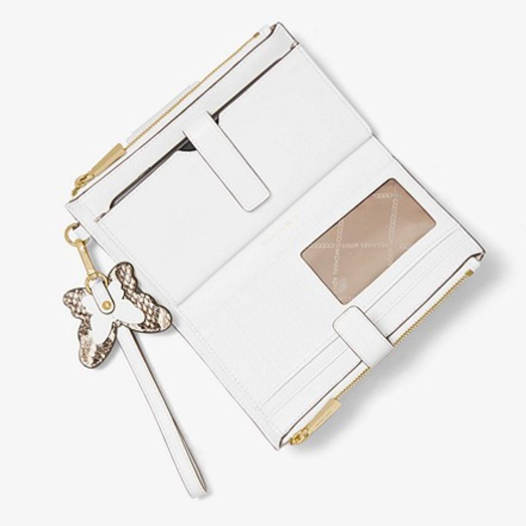 adele butterfly embellished leather smartphone wallet