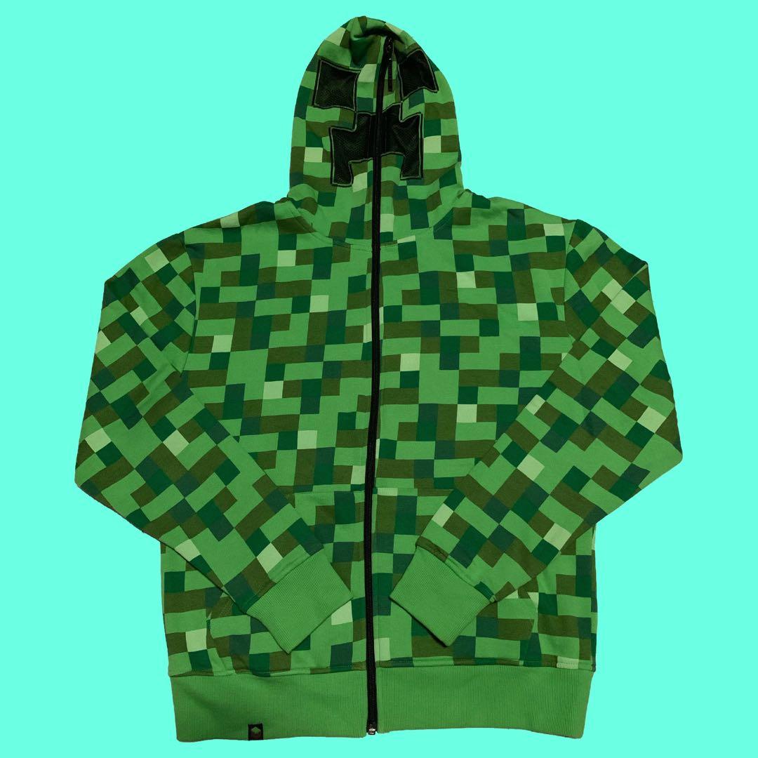 minecraft creeper zip up hoodie