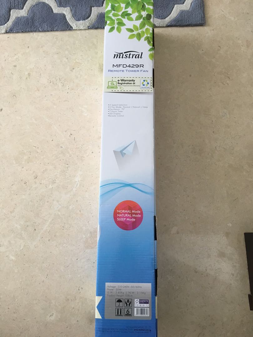 Mistral remote control tower Fan, Furniture & Home Living, Lighting