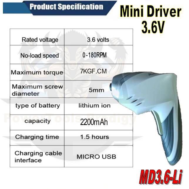 NIKKA 3.6V CORDLESS SCREWDRIVER DRILL / DRILL DRIVER / LED LIGHT AND ...