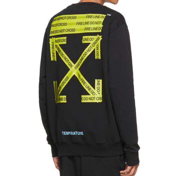 Off white fire cheap tape sweatshirt