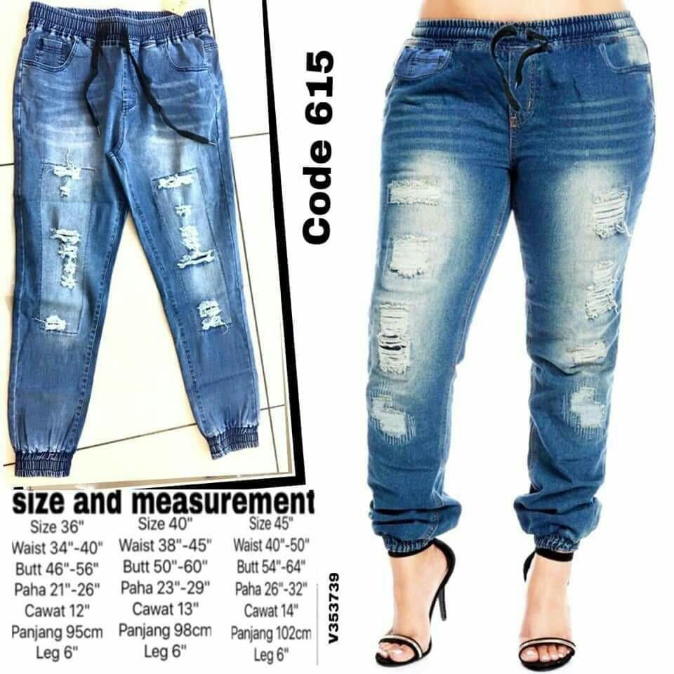 plus size ripped joggers