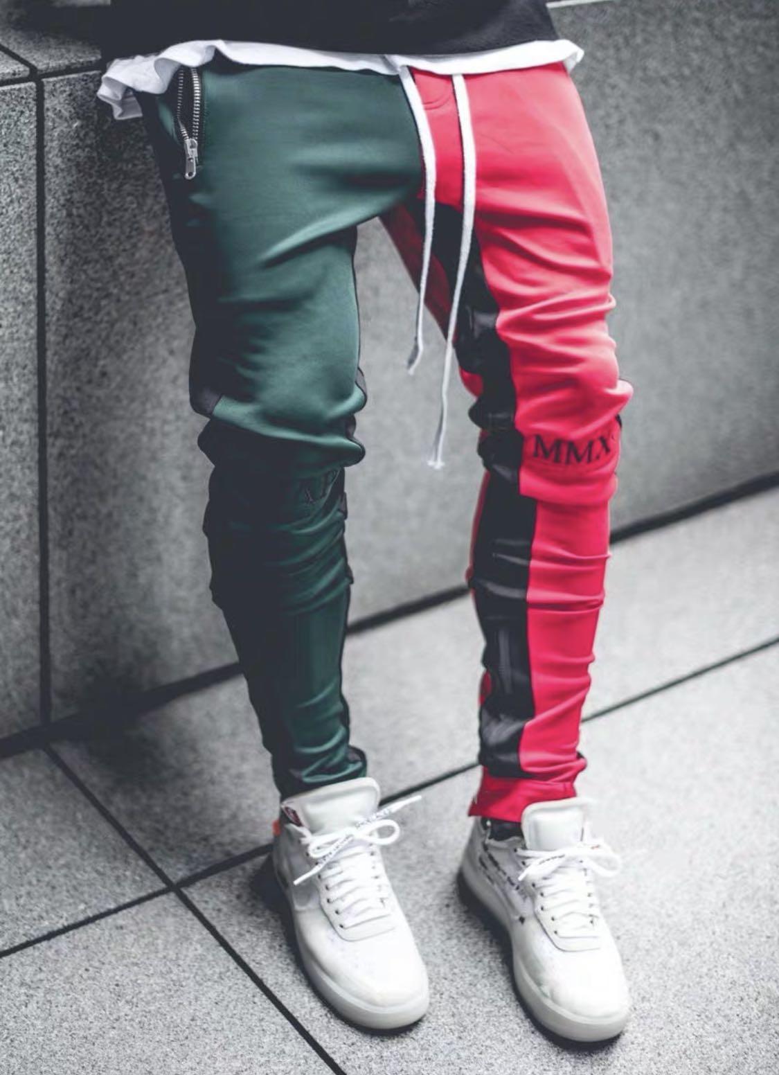 red green joggers