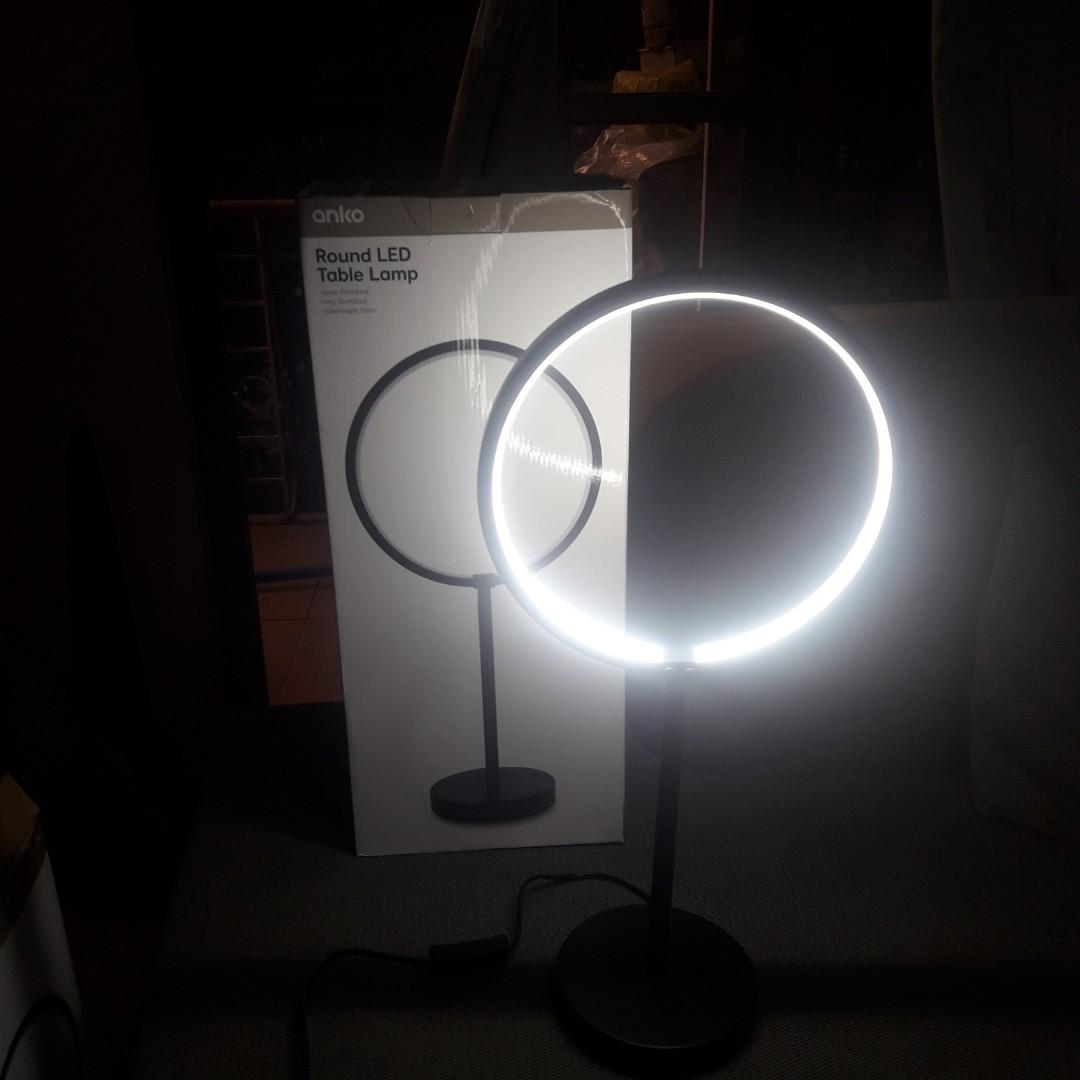 Round LED Table Lamp Furniture Home Living Lighting Fans
