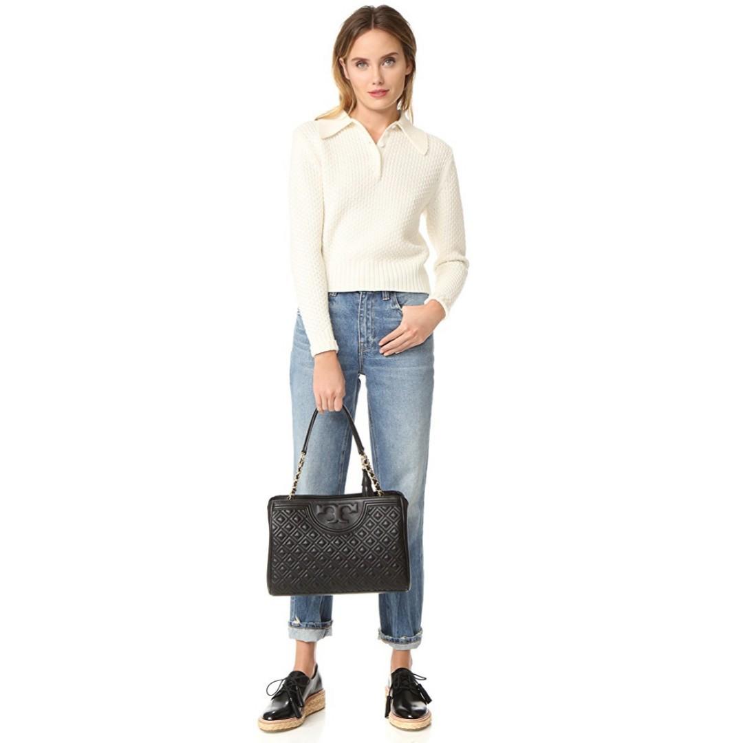 tory burch fleming denim bag