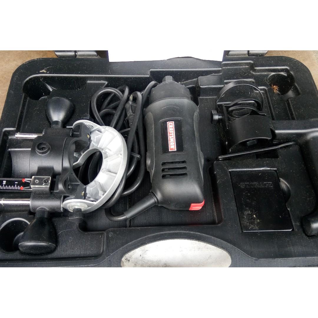 Sears Craftsman Portable Wood Router cutting tools 110V w/hardcase