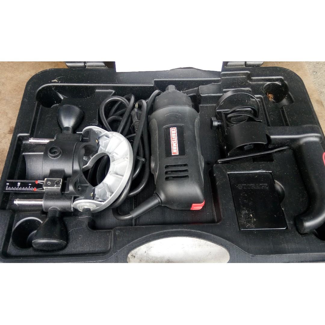 Sears Craftsman Portable Wood Router cutting tools 110V w/hardcase ...