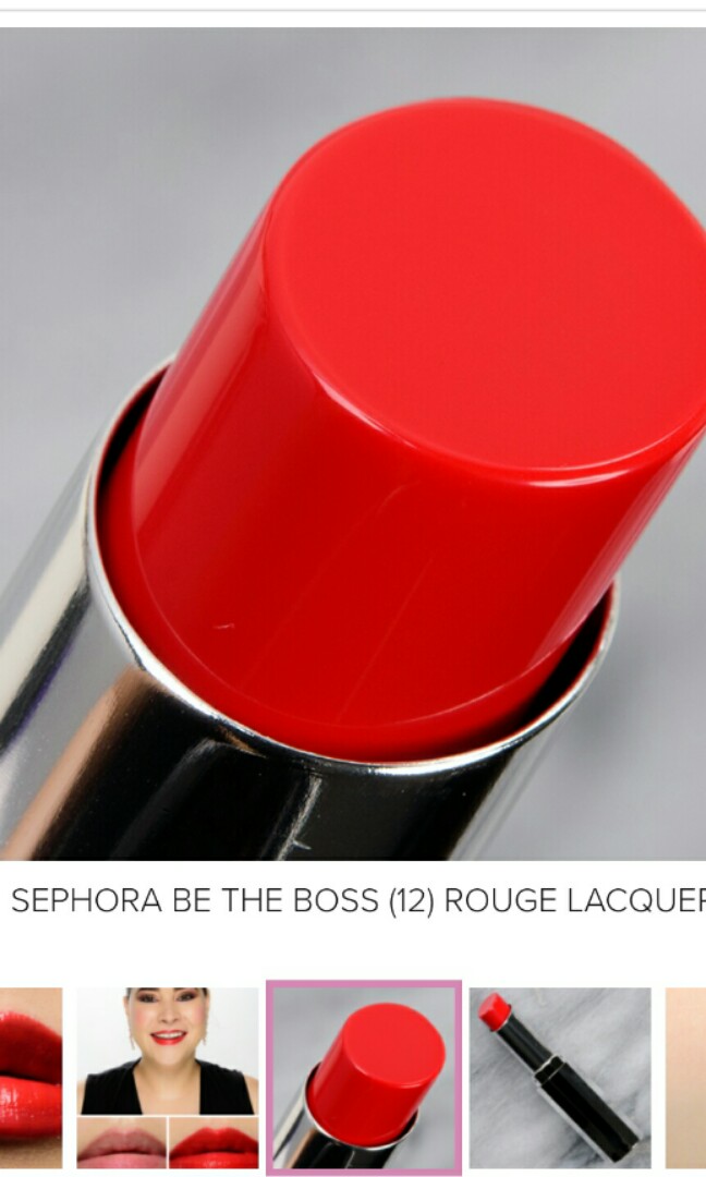 Sephora Rouge Lacquer Collection COLOR 12 Be The Boss red orange Beauty Personal Care Face Makeup on Carousell