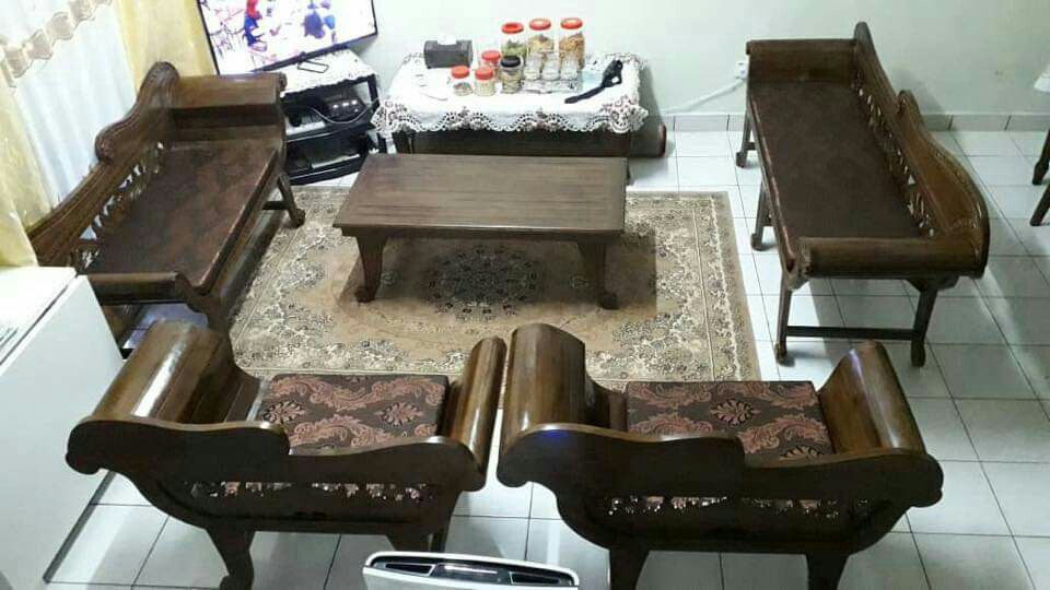 SET RUANG TAMU JATI ORIGINAL PELBAGAI DESIGN, Furniture & Home Living