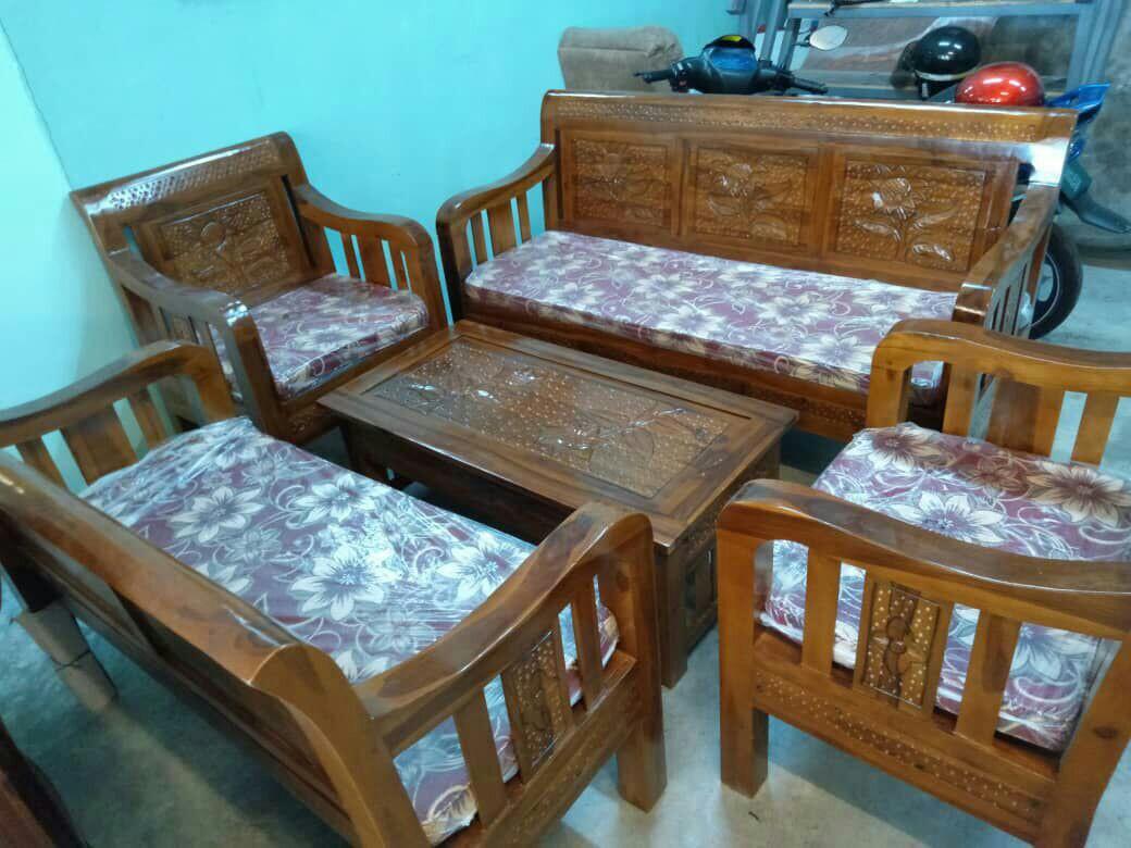 SET RUANG TAMU JATI ORIGINAL PELBAGAI DESIGN, Furniture & Home Living