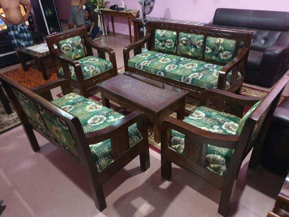 SET RUANG TAMU JATI ORIGINAL PELBAGAI DESIGN, Furniture & Home Living
