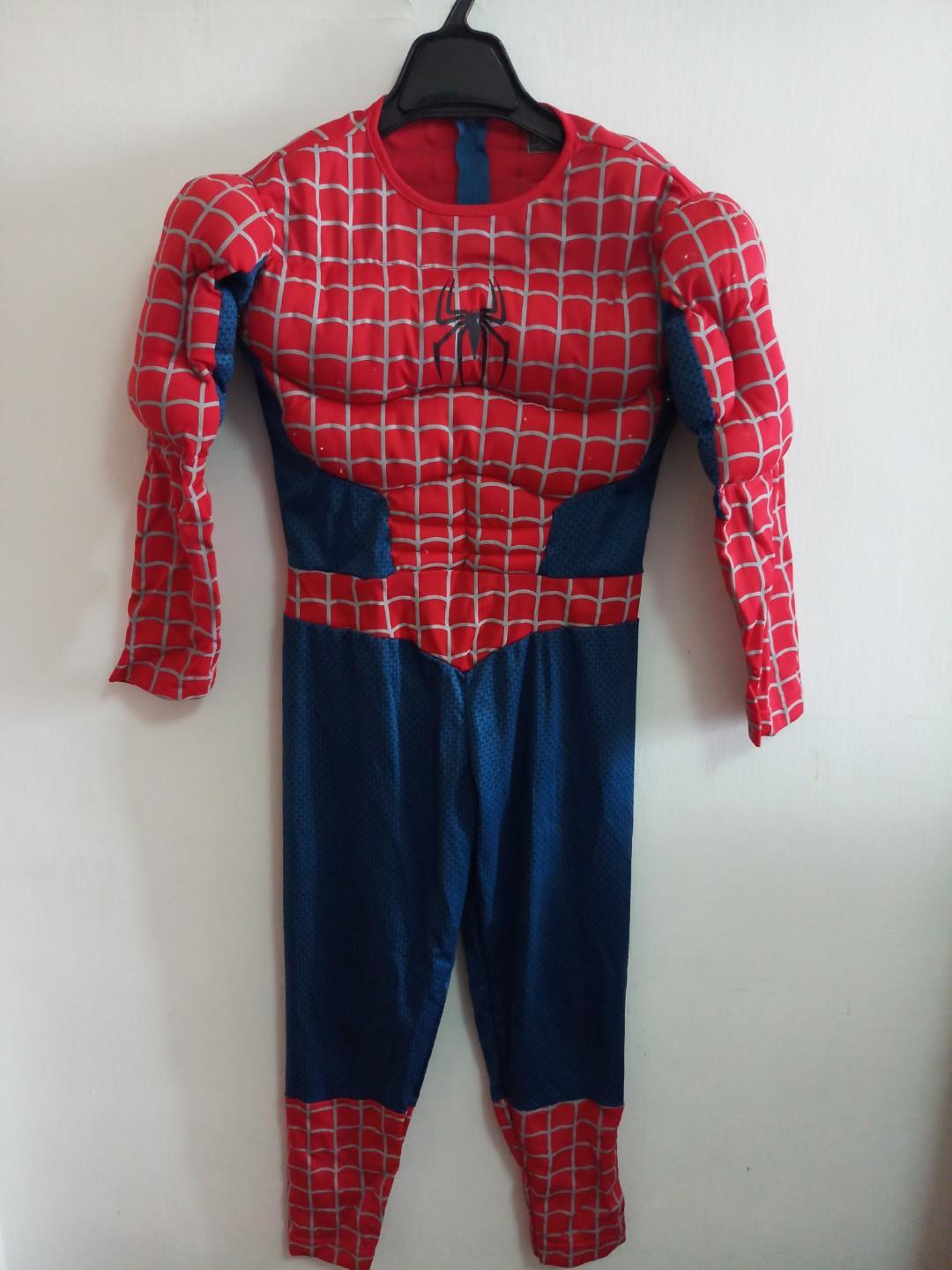 Spiderman Muscular Costume From Us With A Head Mask 7 10 Years Old Babies Kids Boys Apparel 8 To 12 Years On Carousell
