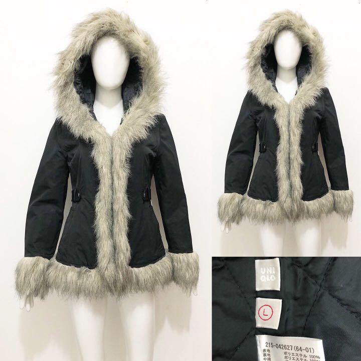 black fur winter jacket
