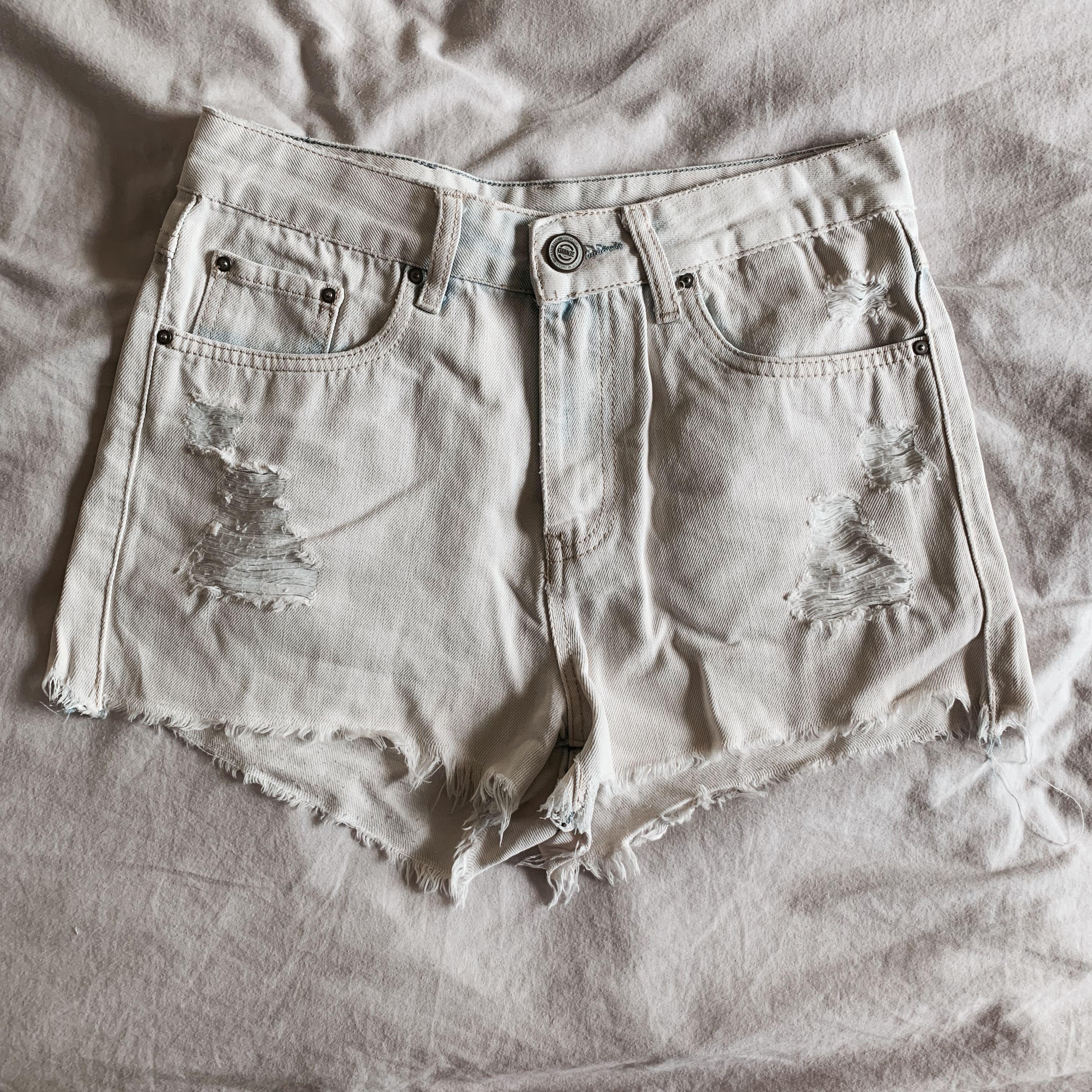 washed out jean shorts