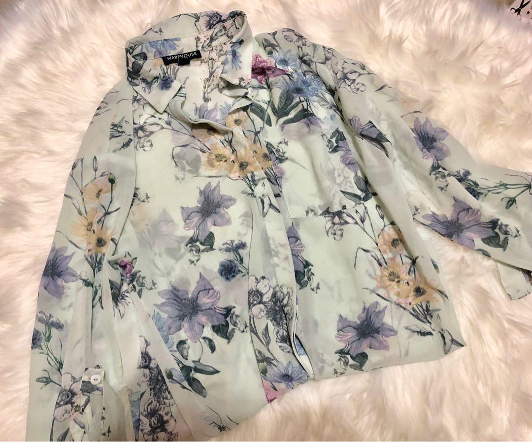 warehouse tulip frill dress