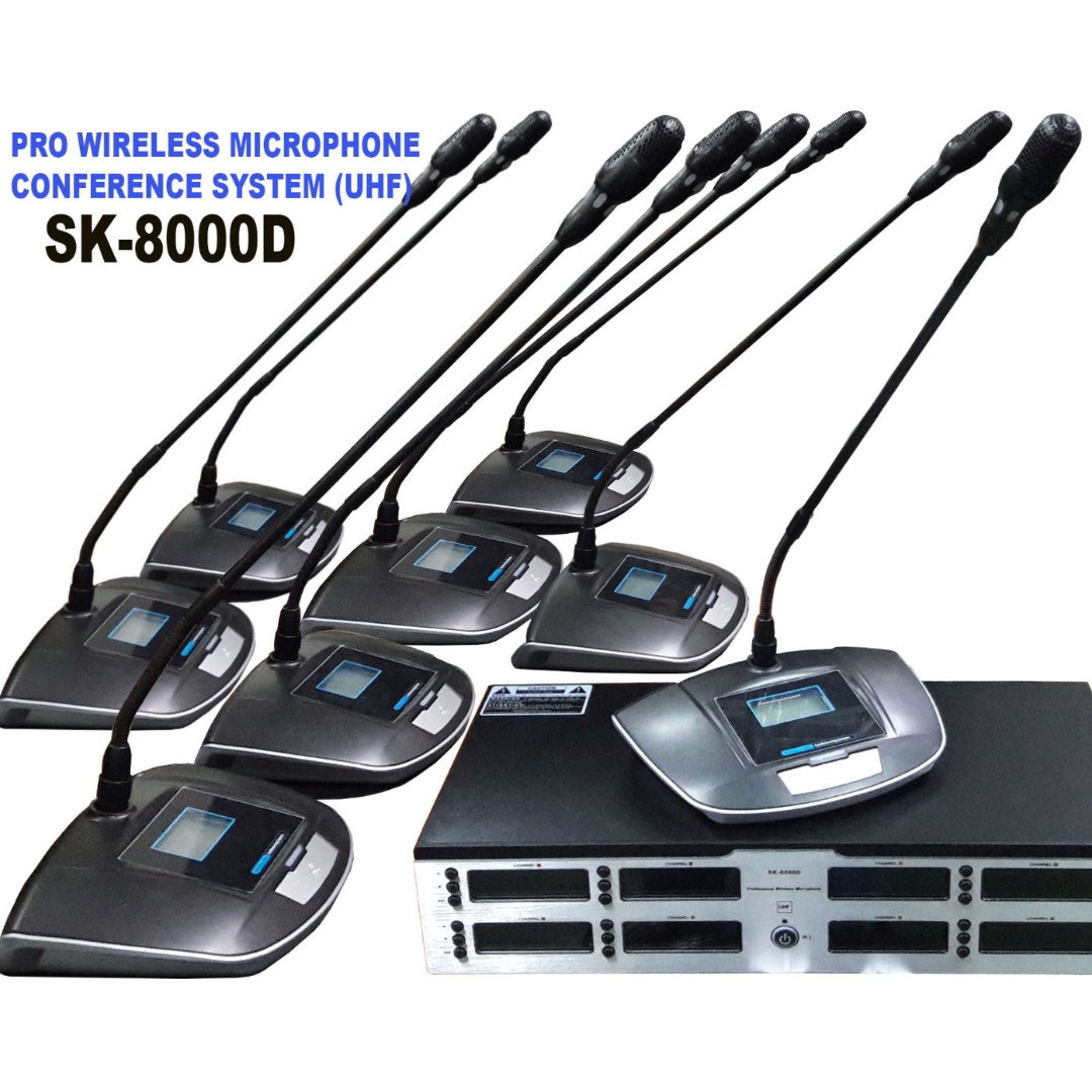 WIRELESS CONFERENCE SYSTEM Model SKM8000D, Audio, Microphones on