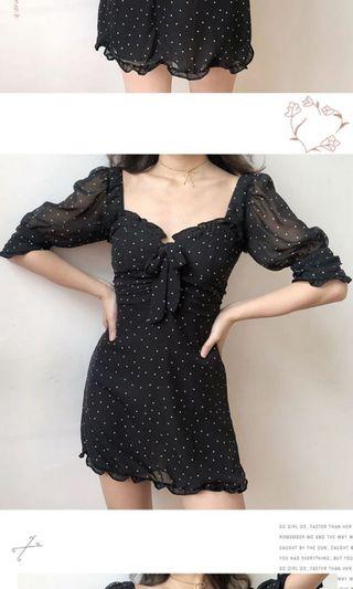 Mini heart-neckline dress