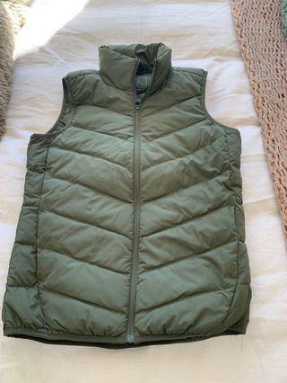 Green puffer vest