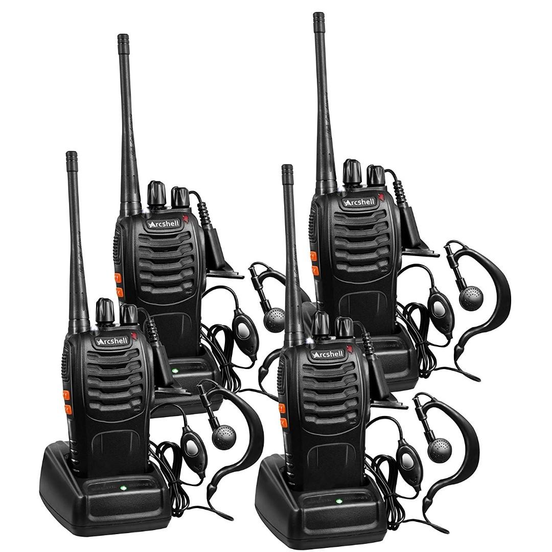 Arcshell Rechargeable Long Range Two-Way Radios with Earpiece Pack Walkie Talkies Li-ion Battery and Charger Included - 3