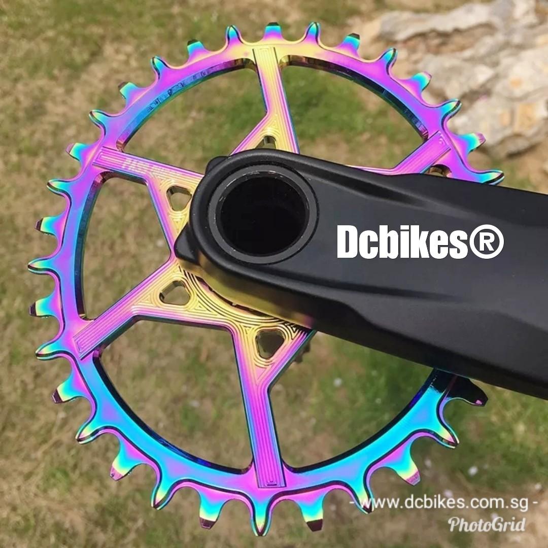 Oil Slick 32T/34T DUB GXP Titanium-Plated Oval MTB Narrow ...