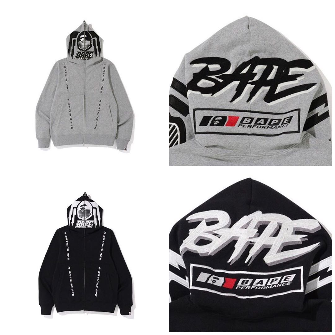 Bape motor sport full zip hoodie, Men's Fashion, Tops & Sets