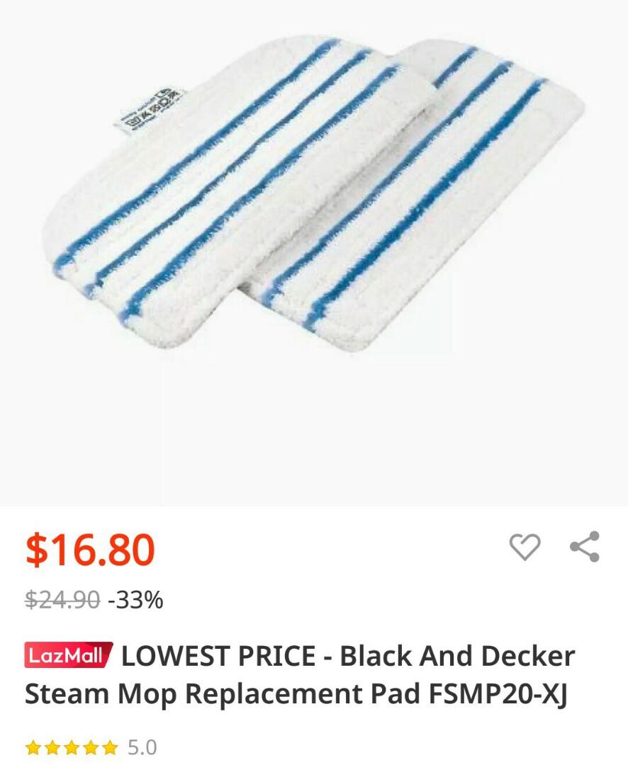 Black and Decker Steam Mop 10 in 1 Model FSMH1621R, Furniture & Home