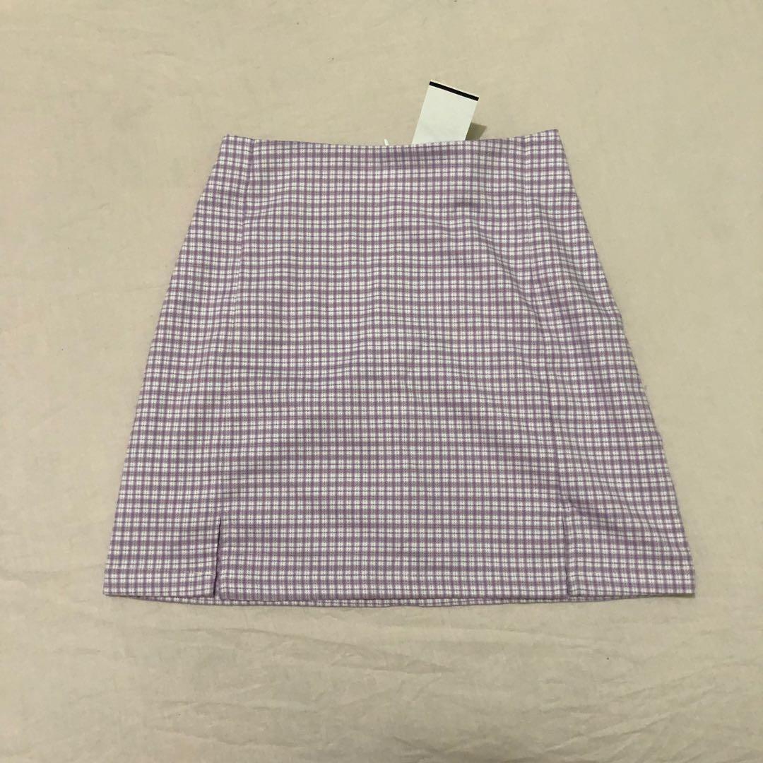 purple plaid skirt brandy melville 