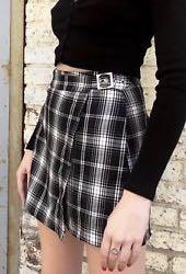 Brandy melville black and white checkered skirt online