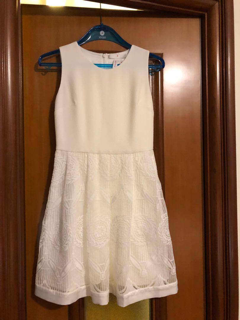 aqua white dress