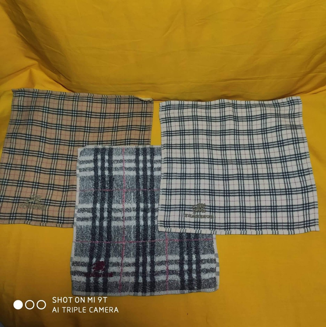 BURBERRY FACE TOWELS, Men's Fashion, Watches & Accessories, Handkerchief &  Pocket Squares on Carousell