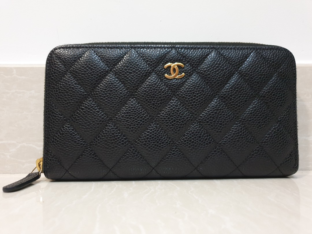 CHANEL Classic Long Zipped Wallet Grained Calfskin  GoldTone Metal Black   AP1927Y33352C3906  Small leather goods  Small leather goods Wallet Long  wallet