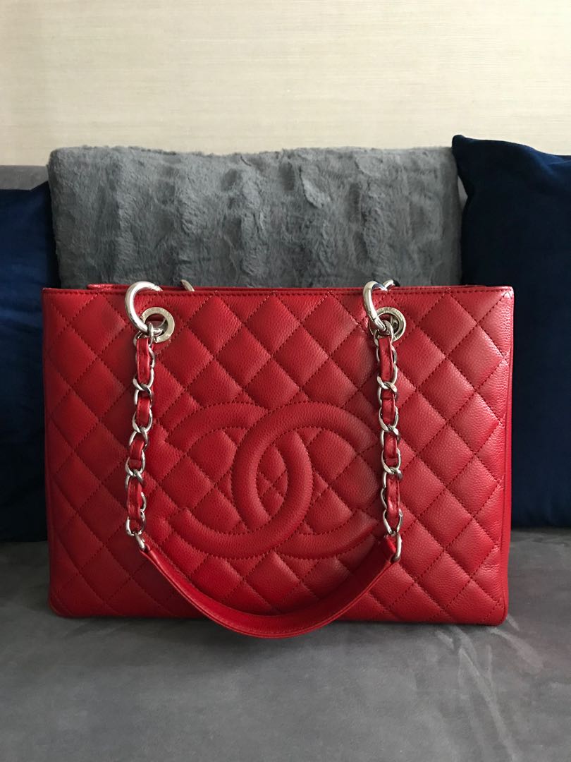 Chanel Red Caviar GST Grand Shopping Tote Bag #17 series, Luxury, Bags &  Wallets on Carousell