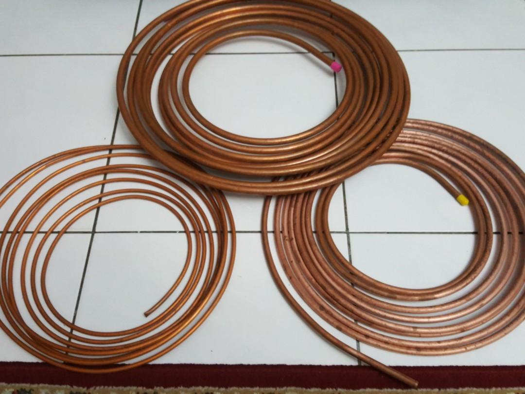 Copper Tube 1/2", 3/8", 1/4", for Aircond Installation, Services, Home