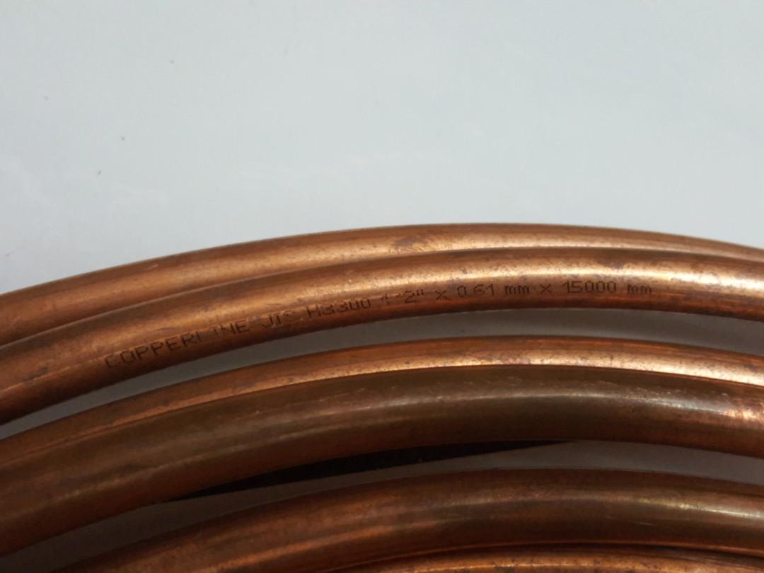 Copper Tube 1/2", 3/8", 1/4", for Aircond Installation, Services, Home
