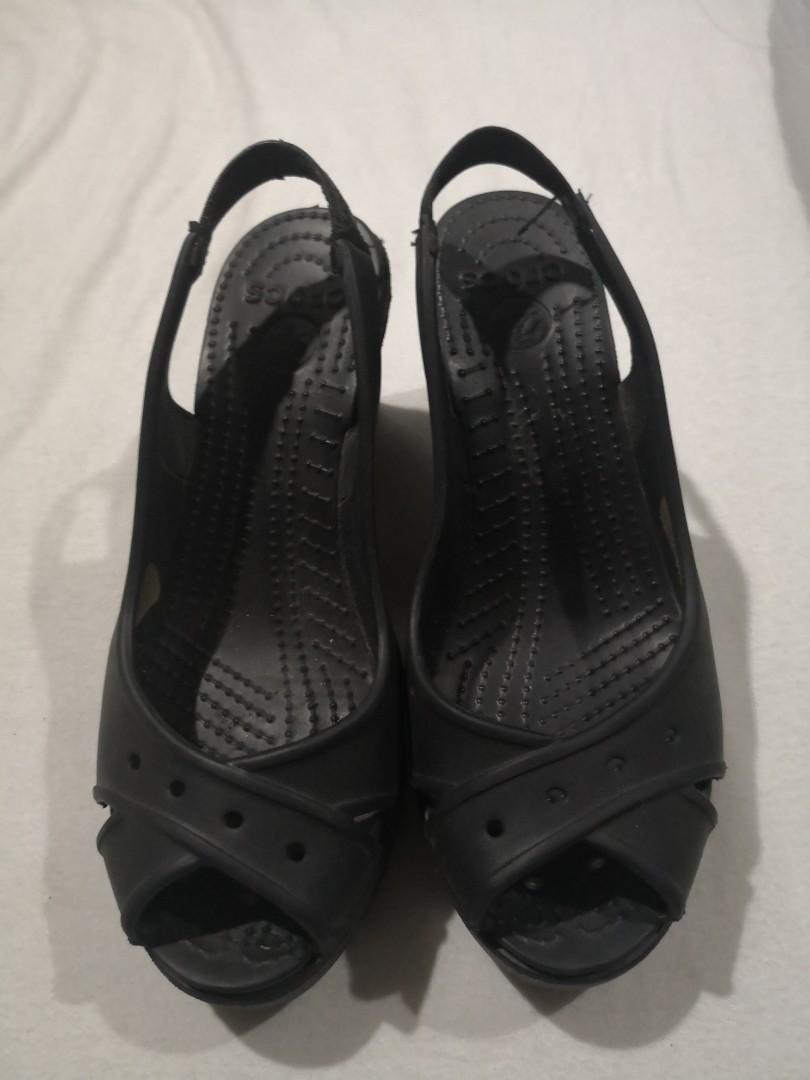 crocs peep toe slingback