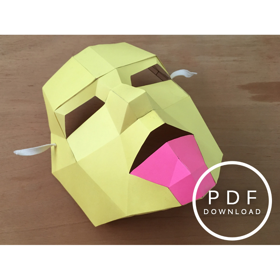 DIY human mask Papercraft - printable digital template, Design & Craft
