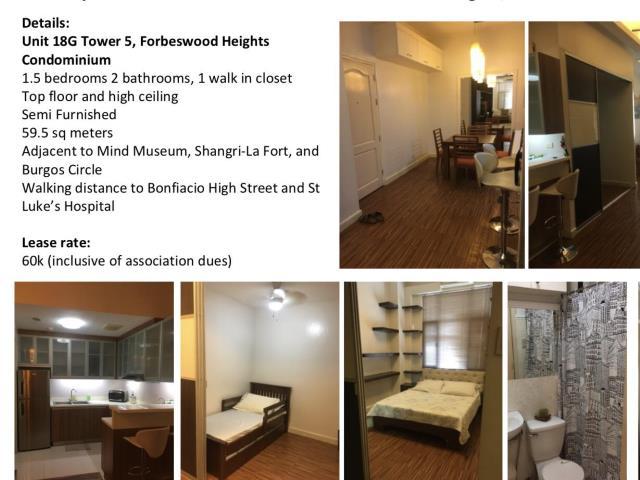 Forbeswoodheights 1br For Lease On Carousell