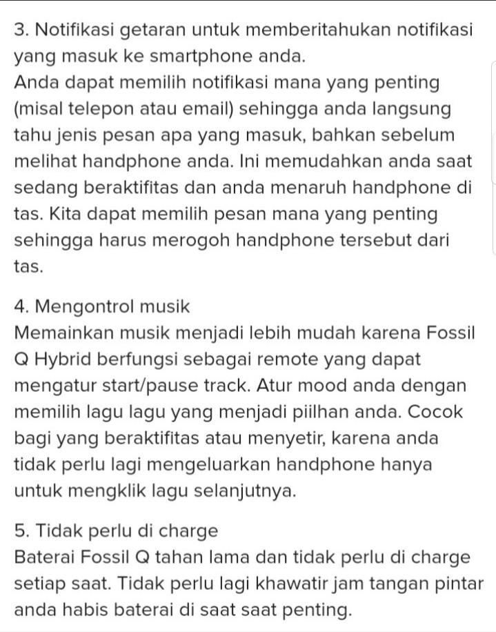 Fossil Q Hybrid Smart Watch Fesyen Wanita Jam Tangan Di Carousell