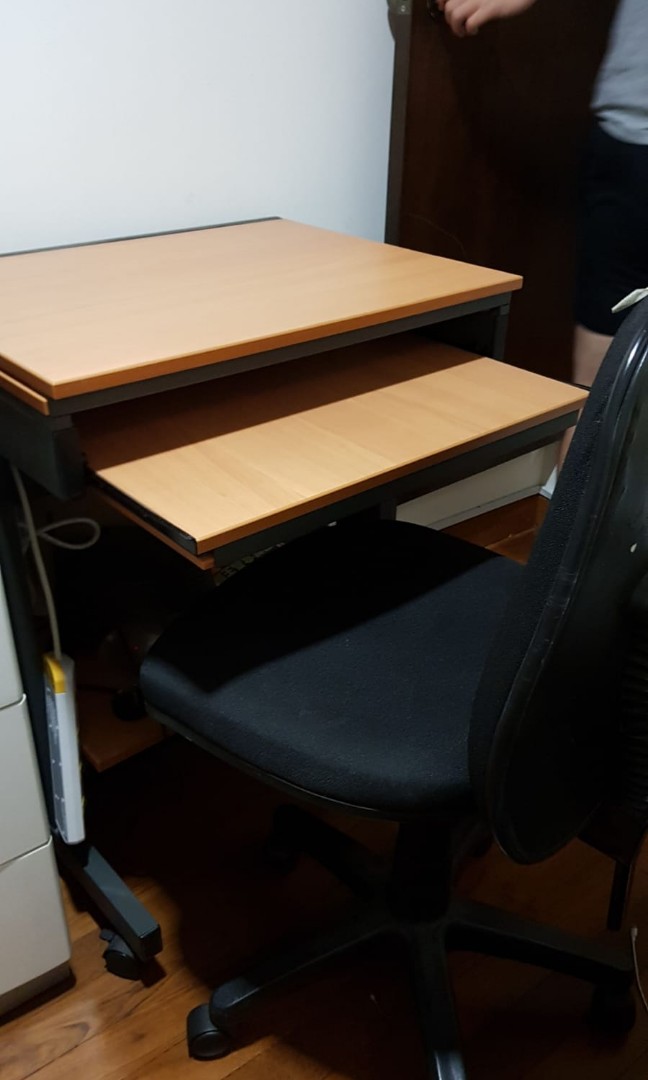 Gently used computer table with chair, Furniture & Home Living, Furniture, Tables & Sets on