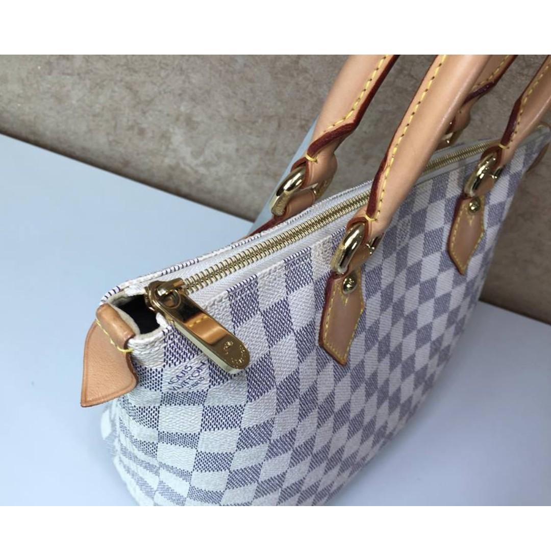 Louis Vuitton Damier Azur Saleya PM Handbag Tote Bag N51186 White