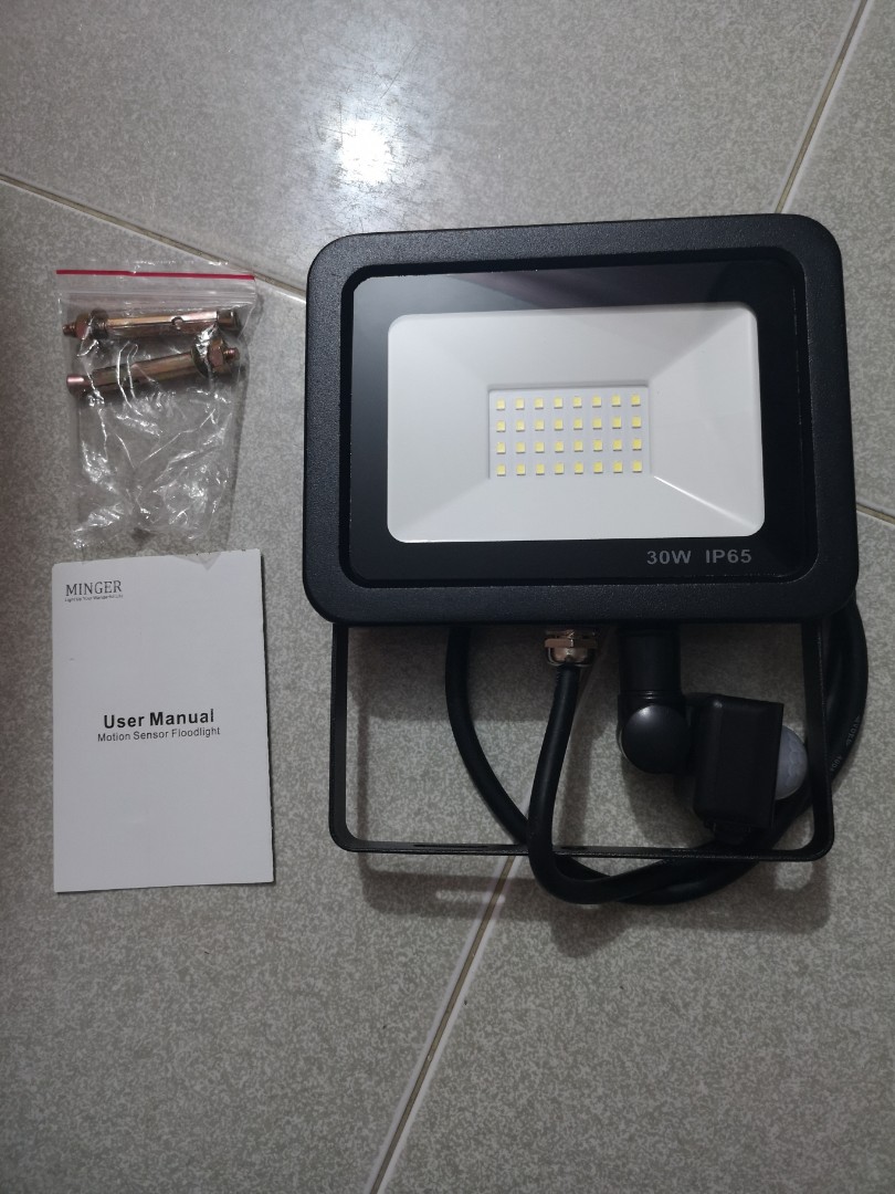 Minger 30w Motion Sensor Led Flood Lights Outdoor Security Light 2400lm Ip65