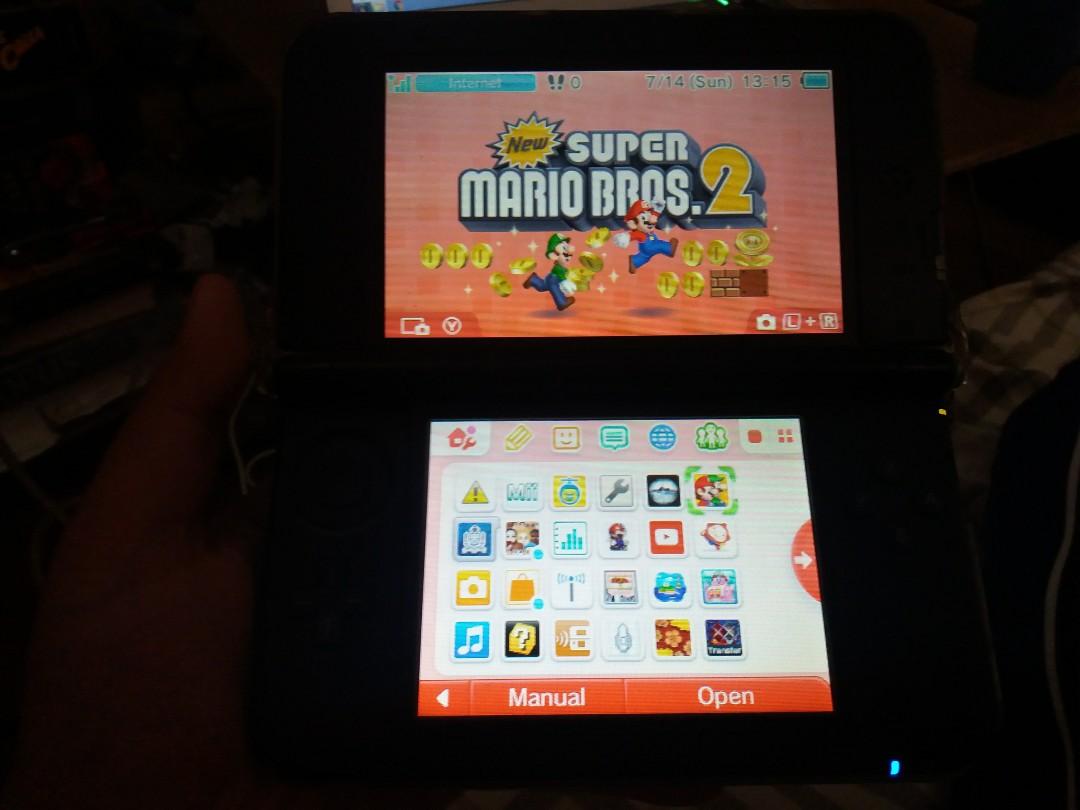 Nintendo 3DS XL (Category: Nintendo) located in Iloilo. Submitted by dyopsstore (Listing ID 240380545, Image 3). Description: Nintendo 3DS XL US VERSION + Charger + Clear Case With Pre Installed Games - New Super Mario Bros. 2 - Pushmo - Subwars - The Legend of Zelda - Mario Vs Donkey Kong - Space ship game.