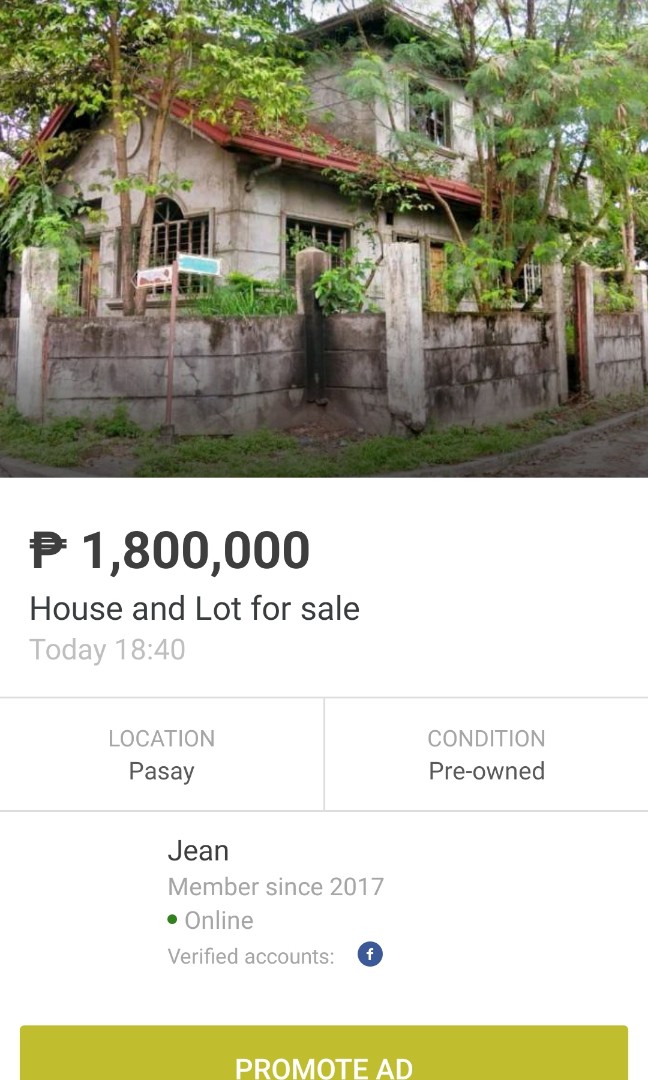Old house and lot for sale in Brookside Hills Cainta (Sheringham cor