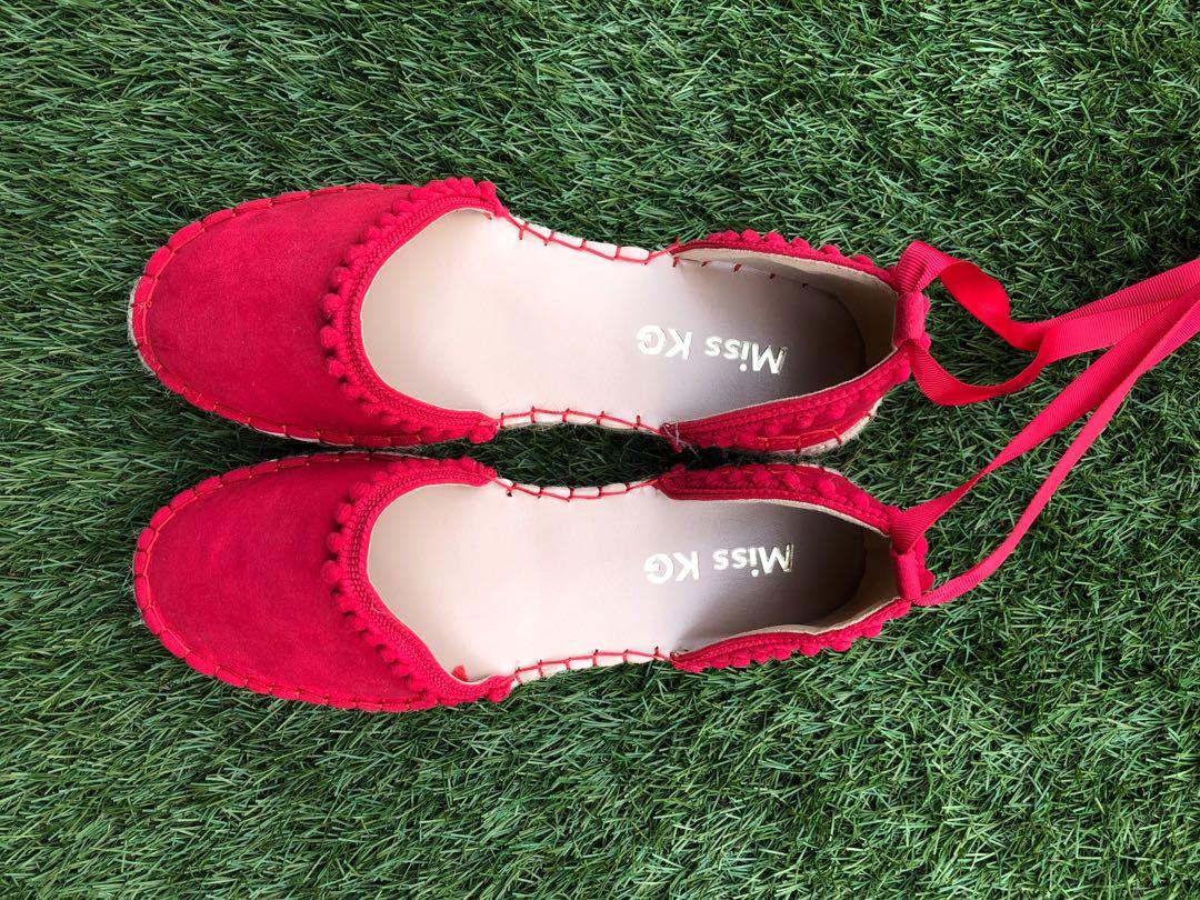 Red outlet espadrilles flats