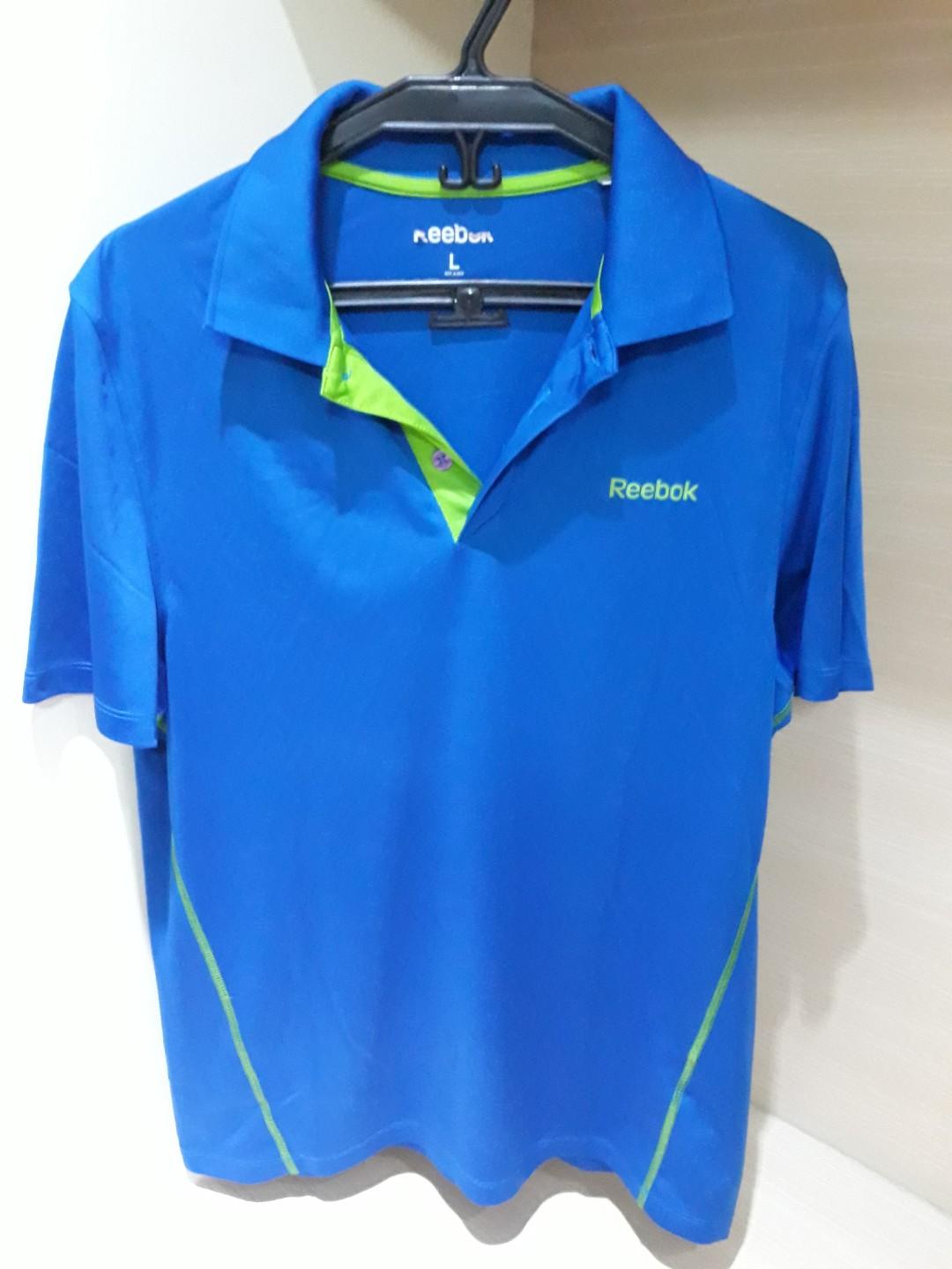 reebok dri fit t shirt mens blue