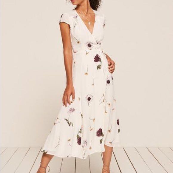 Carina midi wrap dress reformation discount