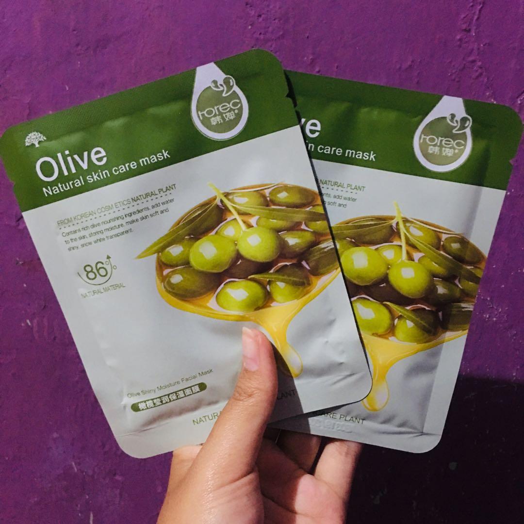 Rorec Sheet Mask Olive Kesehatan Kecantikan Kulit Sabun Tubuh Di Carousell